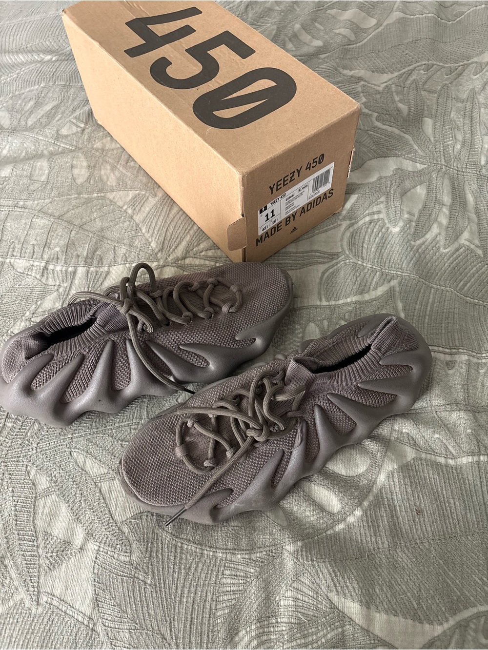 adidas Yeezy 450 Core Brown Slip-On Knit Sneakers
